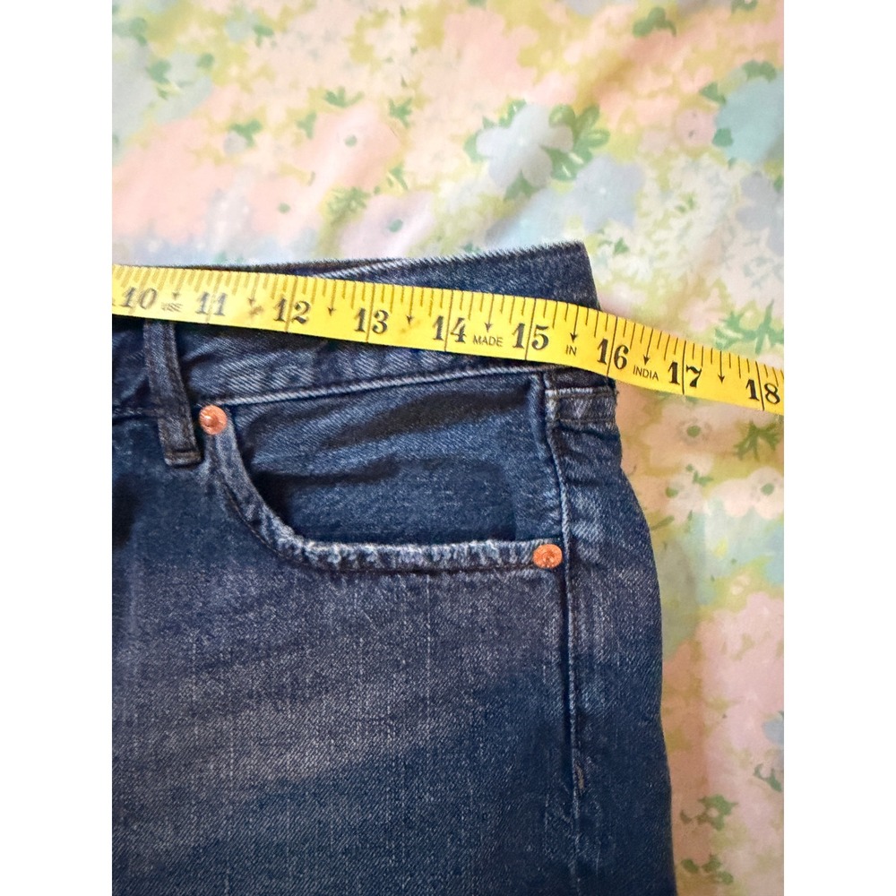 Free People | We The Free Denim Shorts 28/6 Dark Wash Button Fly Frayed Raw Hem - Picture 5 of 8
